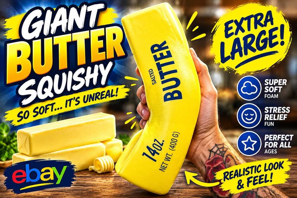 Giant Butter Squishy 14oz Salted Butter Stick Slow Rising Stress Relief Toy
